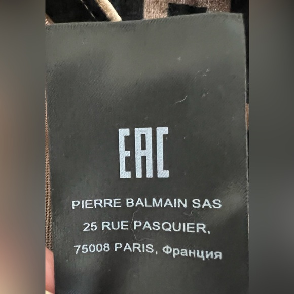 Balmain Paris Velvet Monogram Logo Top Size 40 NWOT Designer Long Sleeve Luxury - Picture 6 of 8